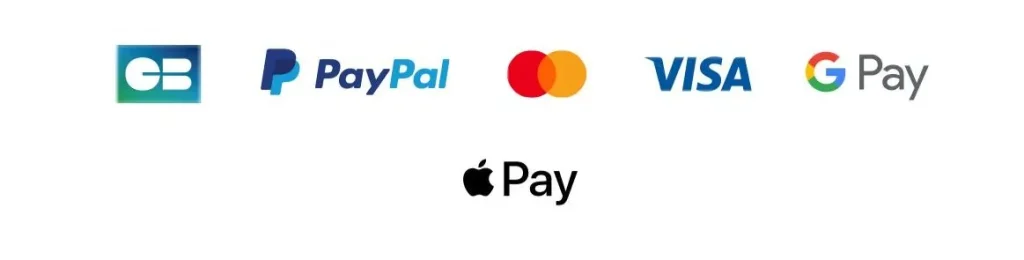 Visa, Mastercard, PayPal, Apple Pay